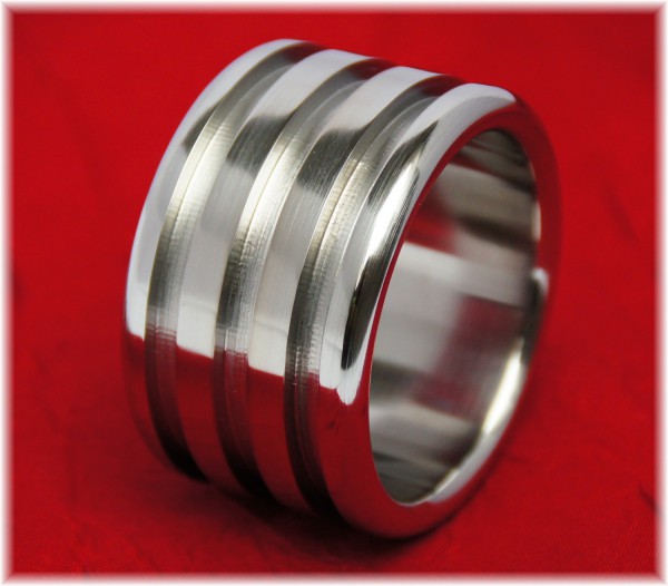 Stainless Steel Cock ring with three grooves