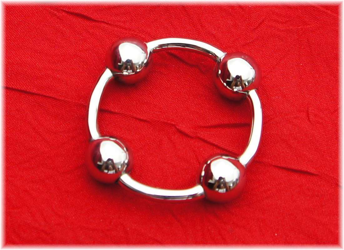 Eichelring mit vier Kugel DesignerEdelstahlCockring von